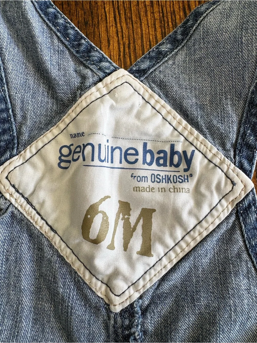 Vintage Genuine Baby From Osh Kosh Bib Overalls Size 6 Months Y2K Denim Snap Leg